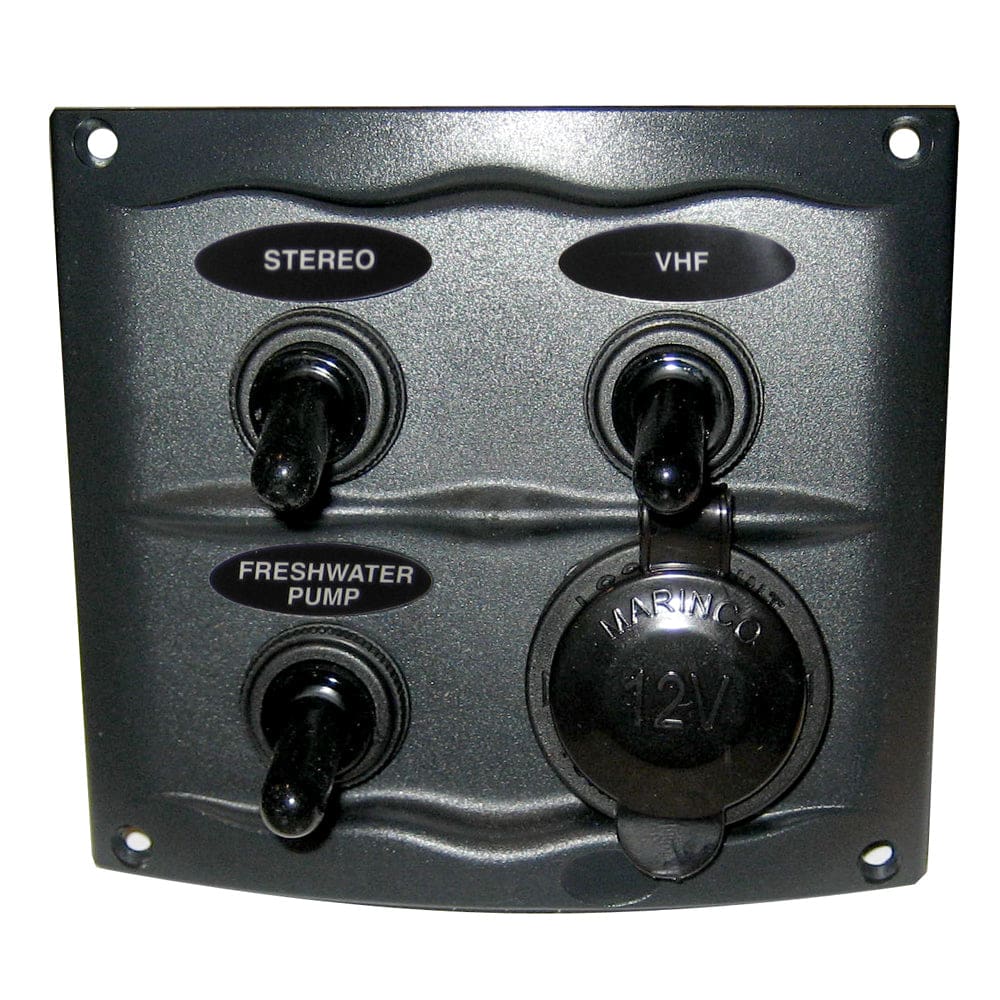 Marinco Waterproof Panel w/ 3 Switches - 12V - Grey - Electrical | Electrical Panels - Marinco