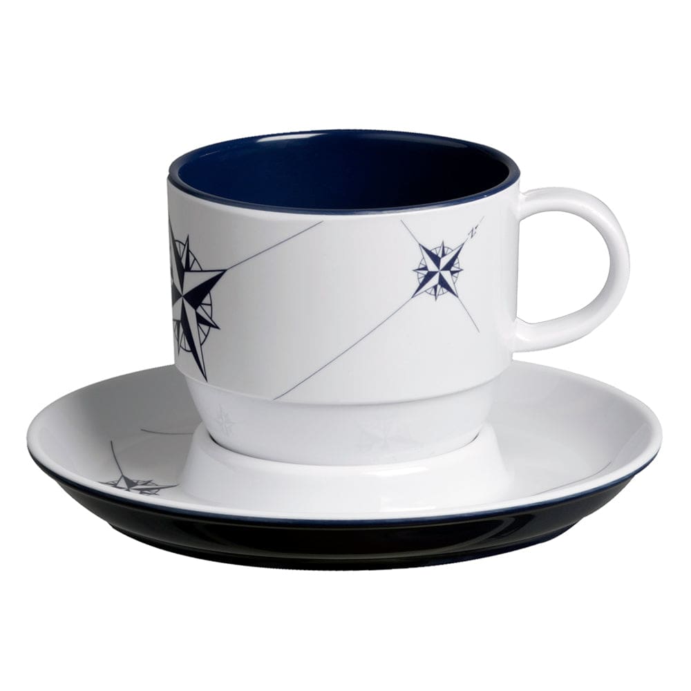 Marine Business Melamine Tea Cup & Plate Breakfast Set - NORTHWIND - Set of 6 - Boat Outfitting | Deck / Galley - Marine Business