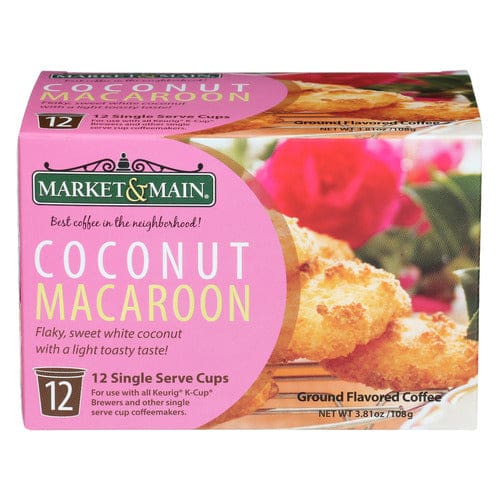 MARKET AND MAIN COFFEE: Coffee Coconut Macaroon Single Serve 12 EA (Pack of 4) - Grocery > Beverages > Coffee Tea & Hot Cocoa - MARKET