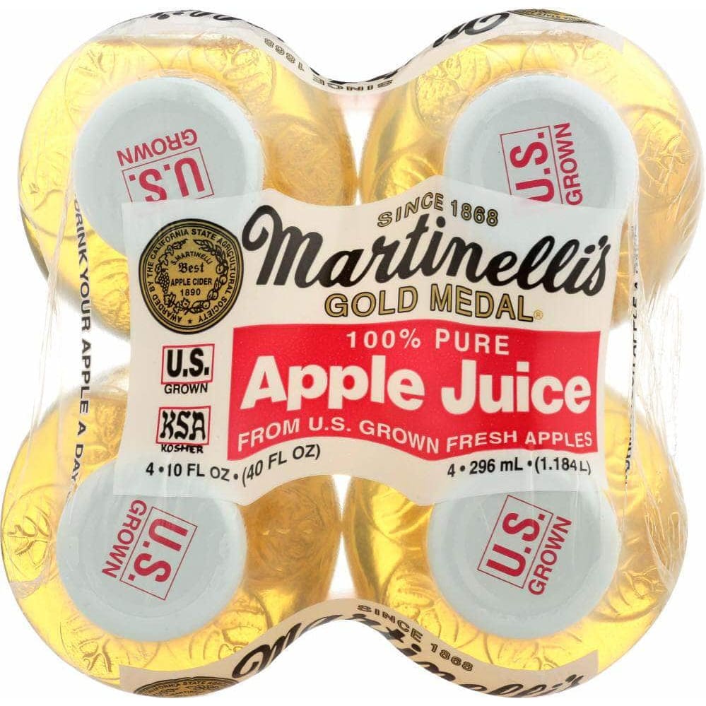 Martinellis Gold Medal Martinelli's Gold Medal 100% Pure Apple Juice 4 Pack of 10 Oz, 40 oz