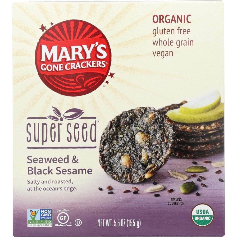 Marys Gone Crackers Marys Gone Crackers Cracker Seaweed & Black Sesame Org 5.5 oz