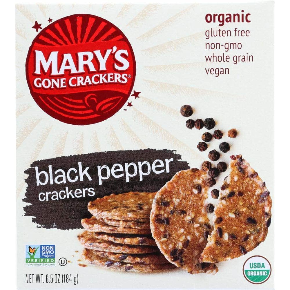 Marys Gone Crackers Mary's Gone Crackers Organic Crackers Black Pepper, 6.5 oz