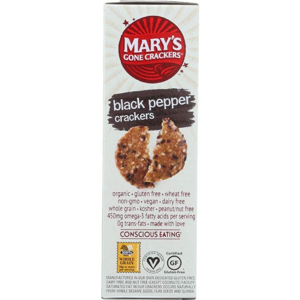 Marys Gone Crackers Mary's Gone Crackers Organic Crackers Black Pepper, 6.5 oz