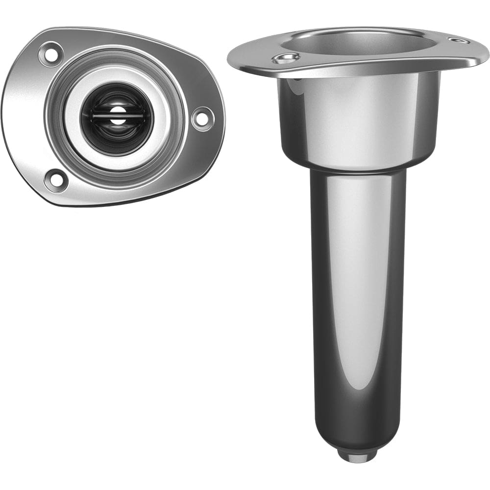 Mate Series Stainless Steel 0° Rod & Cup Holder - Drain - Oval Top - Hunting & Fishing | Rod Holders - Mate Series