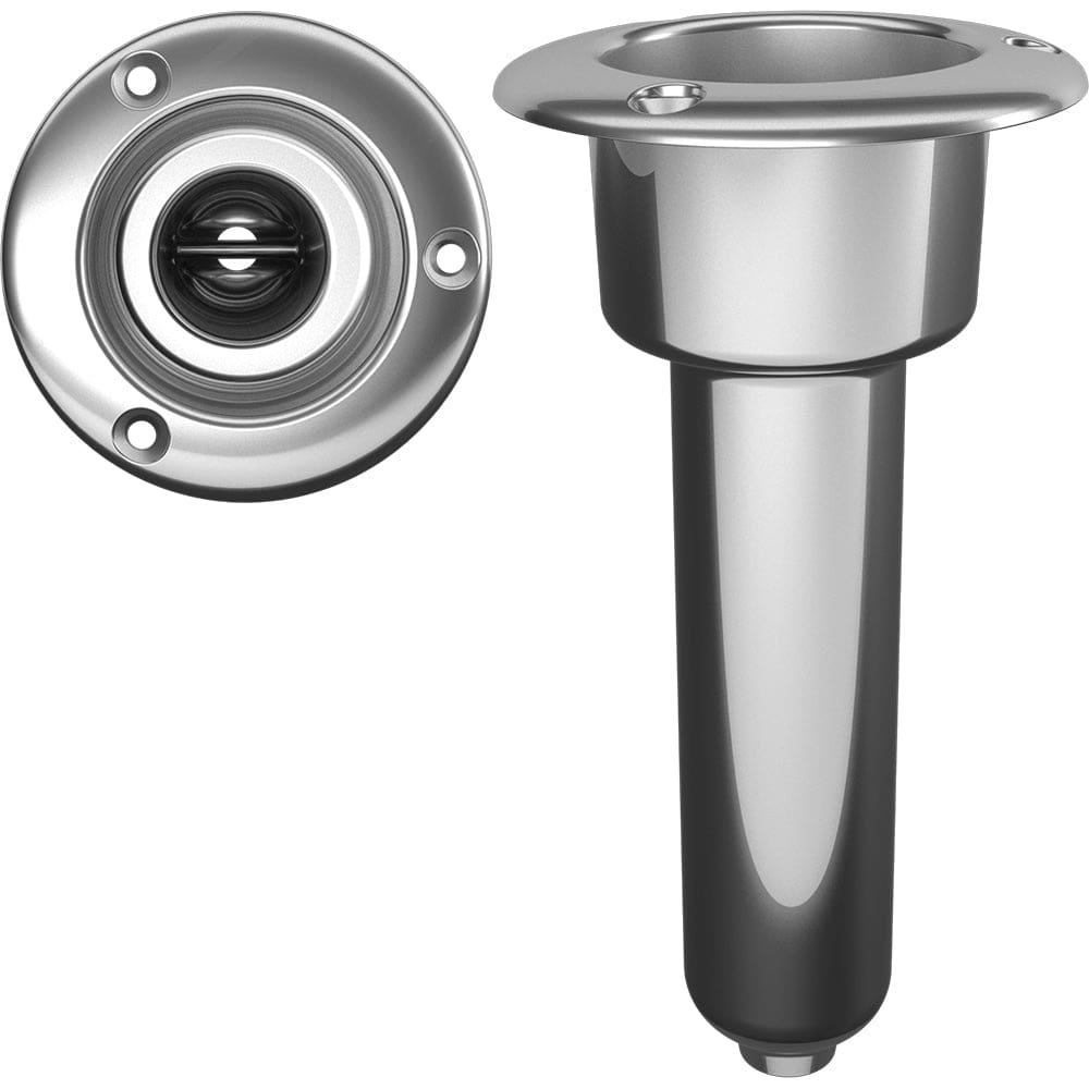 Mate Series Stainless Steel 0° Rod & Cup Holder - Drain - Round Top - Hunting & Fishing | Rod Holders - Mate Series