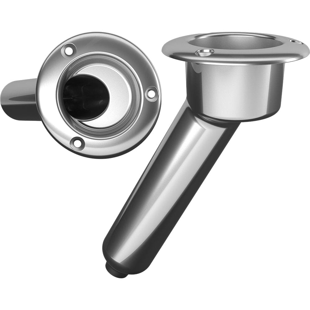 Mate Series Stainless Steel 30° Rod & Cup Holder - Drain - Round Top - Hunting & Fishing | Rod Holders - Mate Series