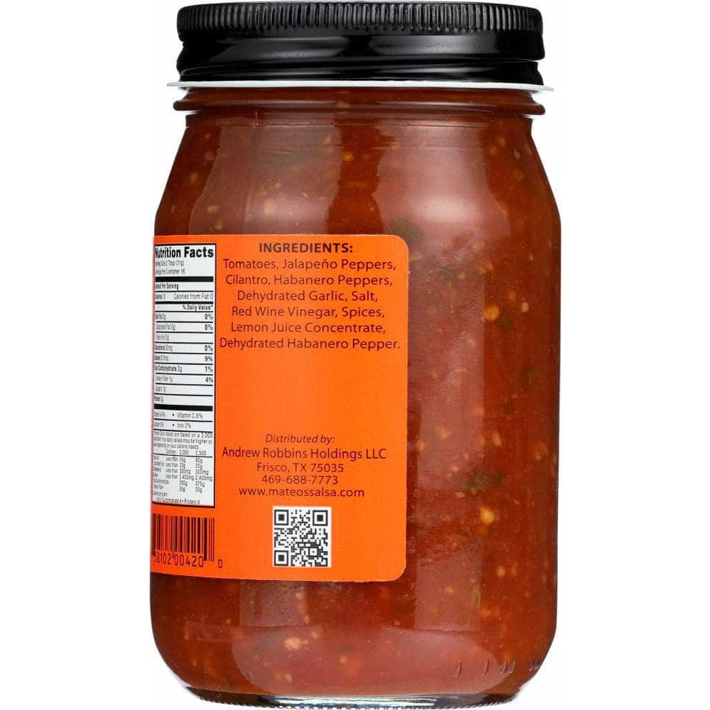 Mateos Mateo's Gourmet Habanero Salsa, 16 Oz