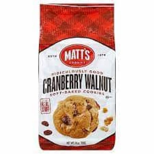 MATTS COOKIES Grocery > Snacks > Cookies > Cookies MATTS COOKIES Cookies Cranberry Walnut, 14 oz