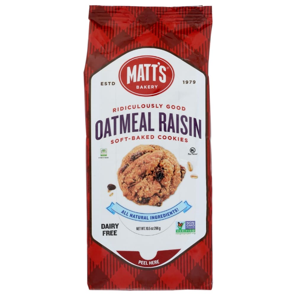 MATTS COOKIES: Oatmeal Raisin Cookies 10.5 oz (Pack of 4) - MATTS COOKIES