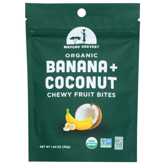 MAVUNO HARVEST: Bites Fruit Banana Cocnut 1.94 OZ (Pack of 5) - Fruit Snacks - MAVUNO HARVEST