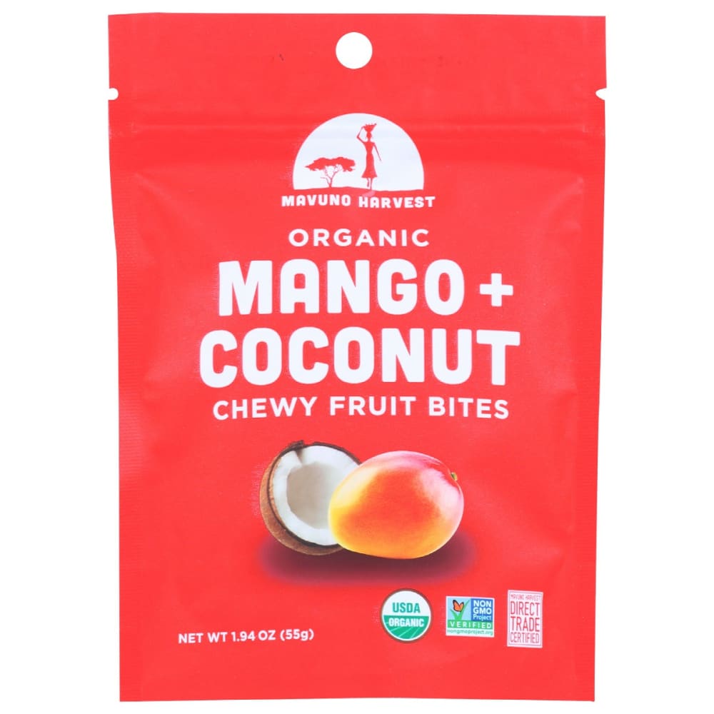 MAVUNO HARVEST: BITES FRUIT MANGO COCONUT (1.760 OZ) (Pack of 6) - Fruit Snacks - MAVUNO HARVEST