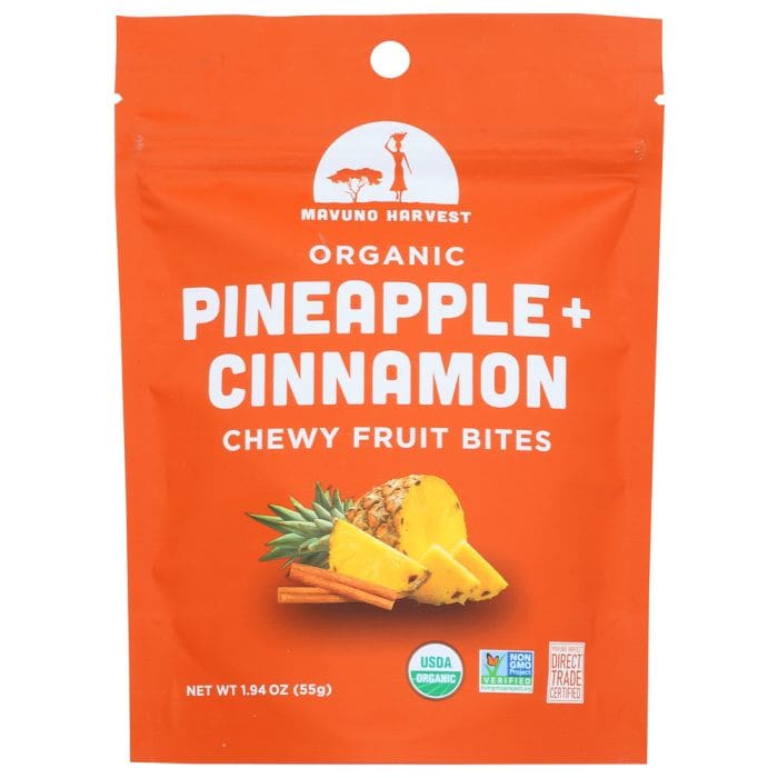 MAVUNO HARVEST: Bites Fruit Pineapple Cinnamon 1.94 OZ (Pack of 5) - Fruit Snacks - MAVUNO HARVEST