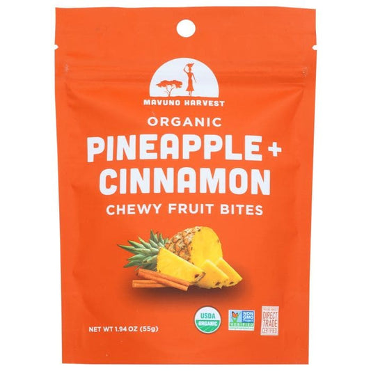 MAVUNO HARVEST: Bites Fruit Pineapple Cinnamon 1.94 OZ (Pack of 5) - Fruit Snacks - MAVUNO HARVEST