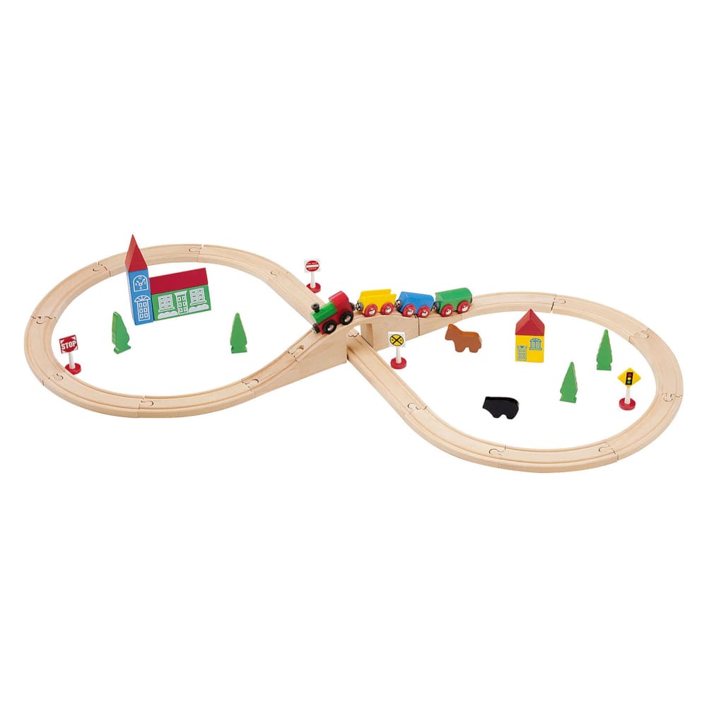 Maxim Enterprise 37-Piece Wooden Train Set - Home/Toys/Indoor Play/Activities/ - Unbranded