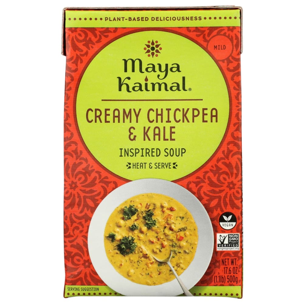 MAYA KAIMAL: Creamy Chickpea Kale Soup 17.6 oz (Pack of 4) - Soups & Stocks - MAYA KAIMAL