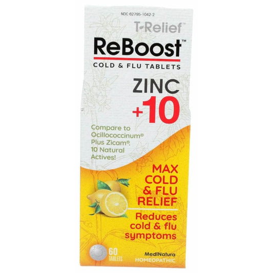 MEDINATURA MEDINATURA Reboost Cold and Flu Tablets Zinc Plus 10 Lemon, 60 tb