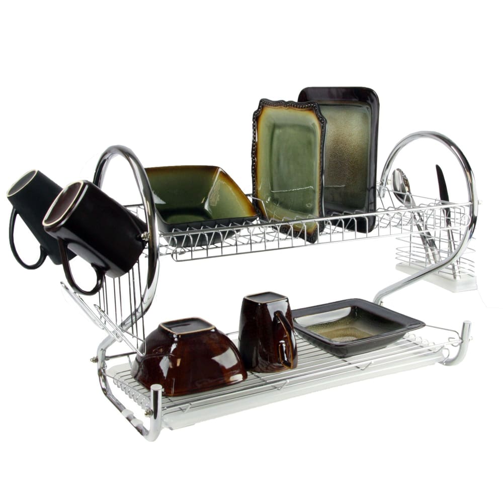 MegaChef 16 2-Shelf Dish Rack - Home/Home/Storage & Organization/Kitchen & Bath Organization/Kitchen Organization/ - Unbranded