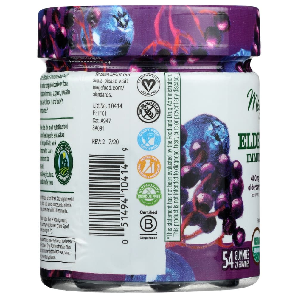 MEGAFOOD: Elderberry Immune Support Gummy 54 pc - Health > Vitamins & Supplements - MEGAFOOD