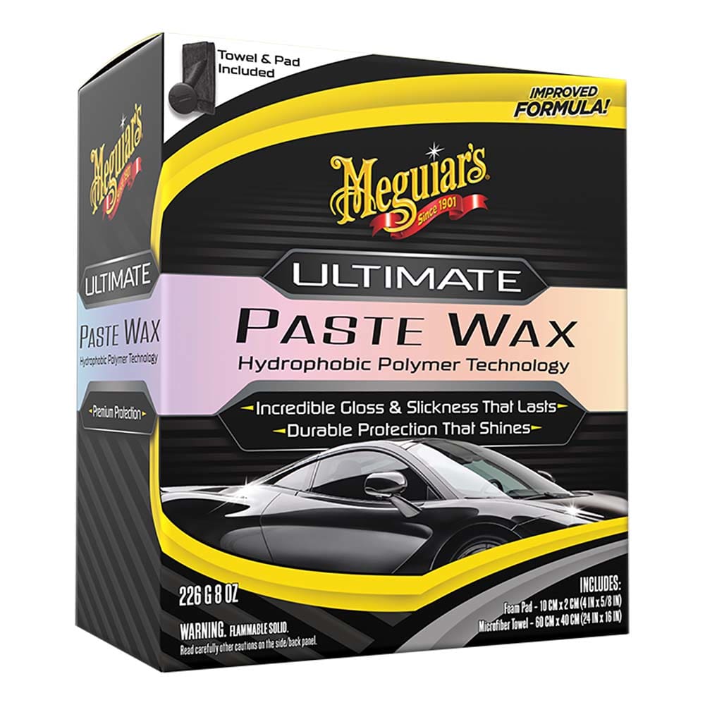 Meguiar’s Ultimate Paste Wax - Long-Lasting Easy to Use Synthetic Wax - 8oz - Automotive/RV | Cleaning,Boat Outfitting | Cleaning -