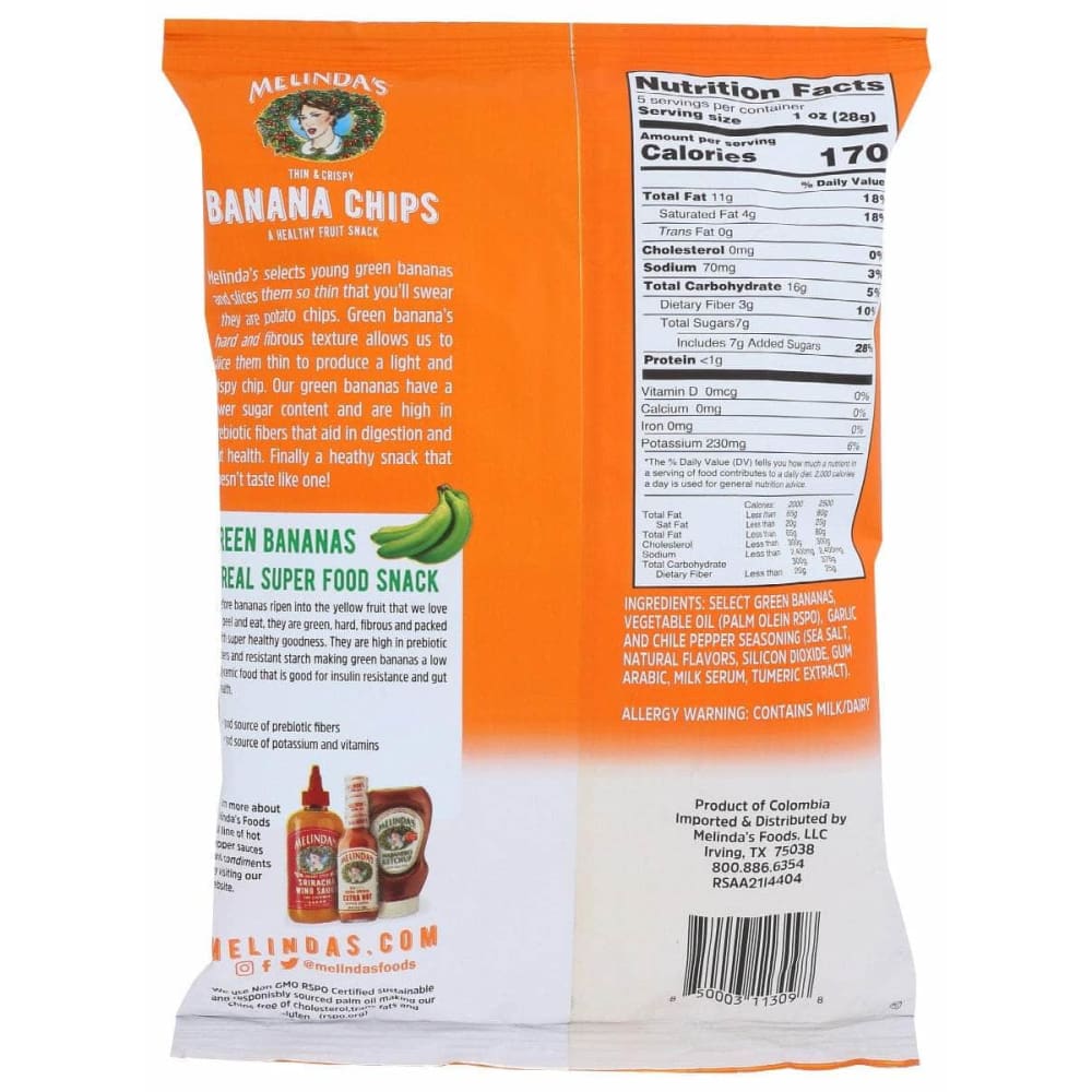 MELINDAS Grocery > Snacks > Chips MELINDAS: Banana Chips Habanero Garlic, 5 oz