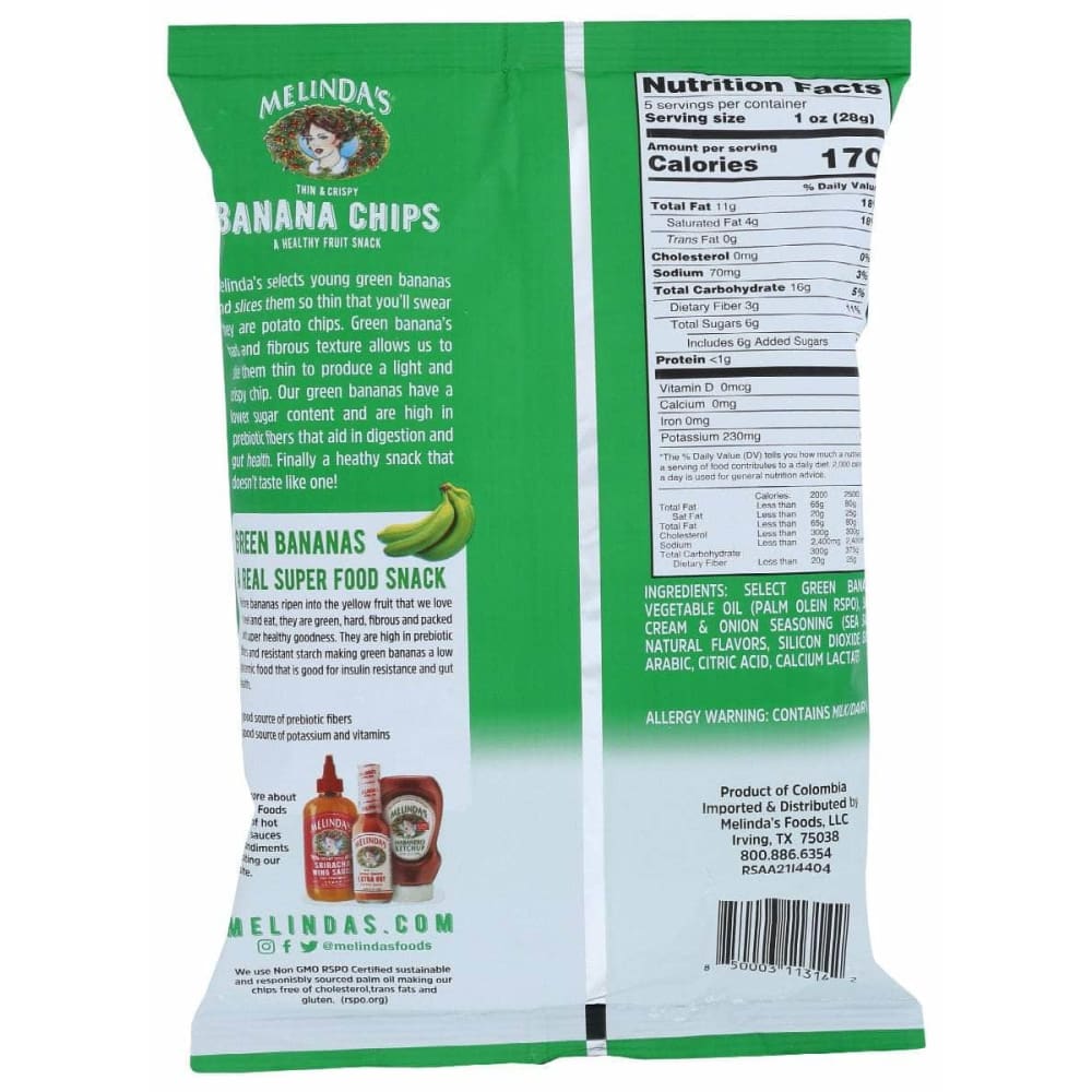 MELINDAS Grocery > Snacks > Chips MELINDAS: Banana Chips Sour Cream and Onion, 5 oz