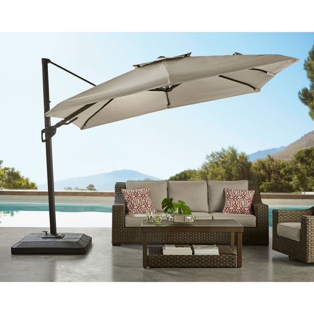 Member’s Mark 10’ Adjustable Cantilever Outdoor Umbrella - Patio Umbrellas & Stands - ShelHealth
