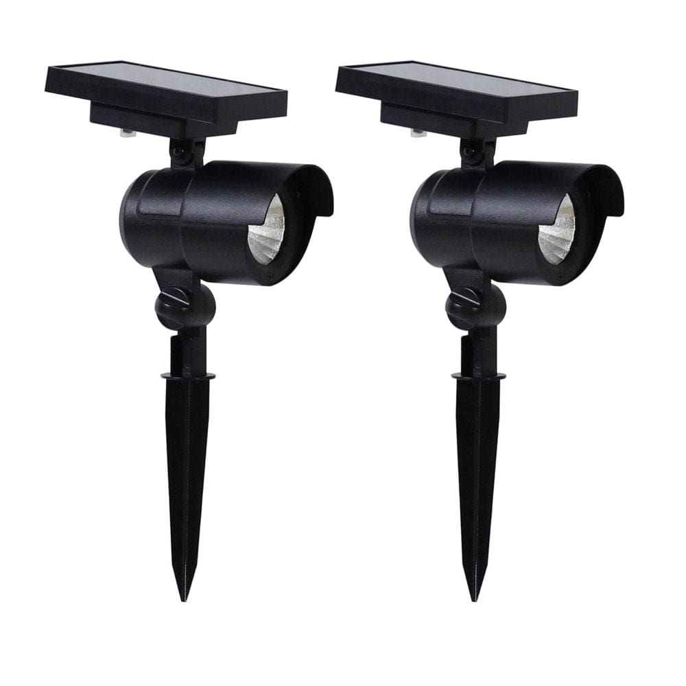 Member’s Mark 2-Piece LED Solar Spot Lights - Matte Black - Outdoor Lighting - ShelHealth
