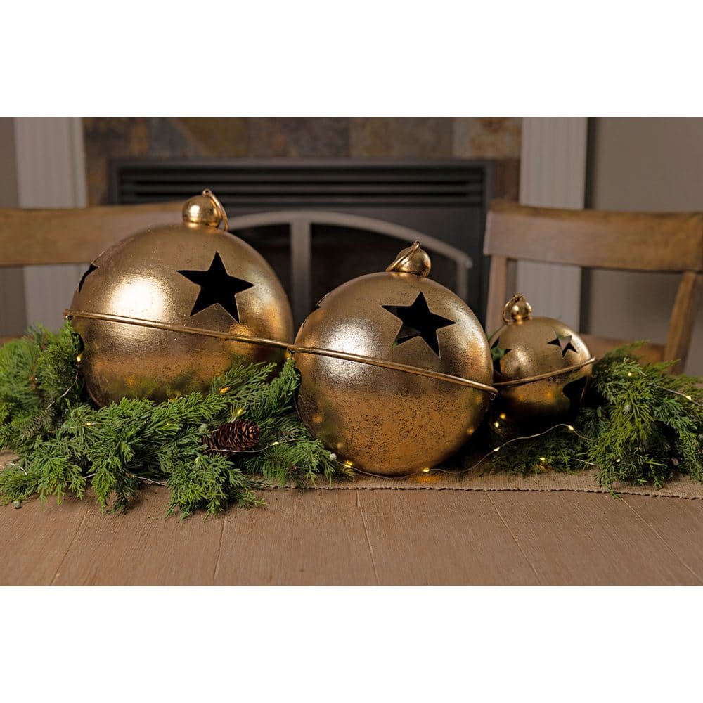Member’s Mark 3-Piece Holiday Jingle Bell Set - Distressed Gold - Neutral Metallics - Member’s