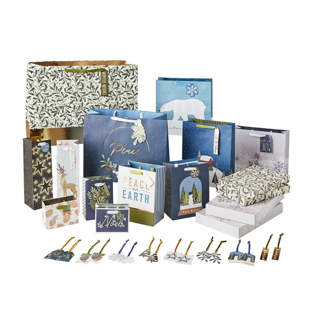 Member’s Mark 32-Piece Gift Packaging Bundle - Blue & Green - Neutral Metallics - Member’s