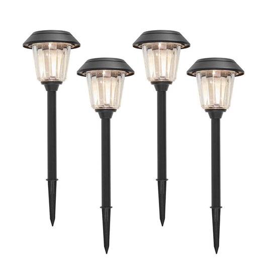 Member’s Mark 4-Piece LED Solar Path Lights - Matte Black - Outdoor Lighting - ShelHealth