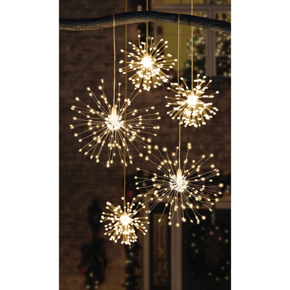 Member’s Mark 8-Function Micro LED Starburst Lights Set of 5 - Outdoor Warm White - Member’s