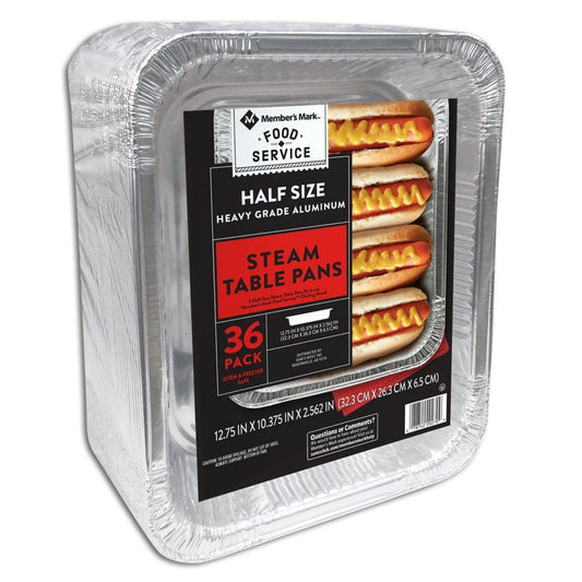 Member’s Mark Aluminum Steam Table Pans Half Size (36 ct.) - Outdoor Entertaining - Member’s