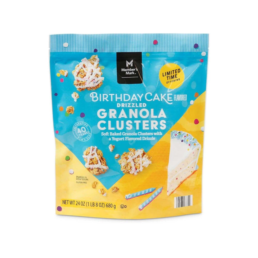 Member’s Mark Birthday Cake Flavored Drizzled Granola Clusters (24 oz.) - Limited Time Snacks - ShelHealth