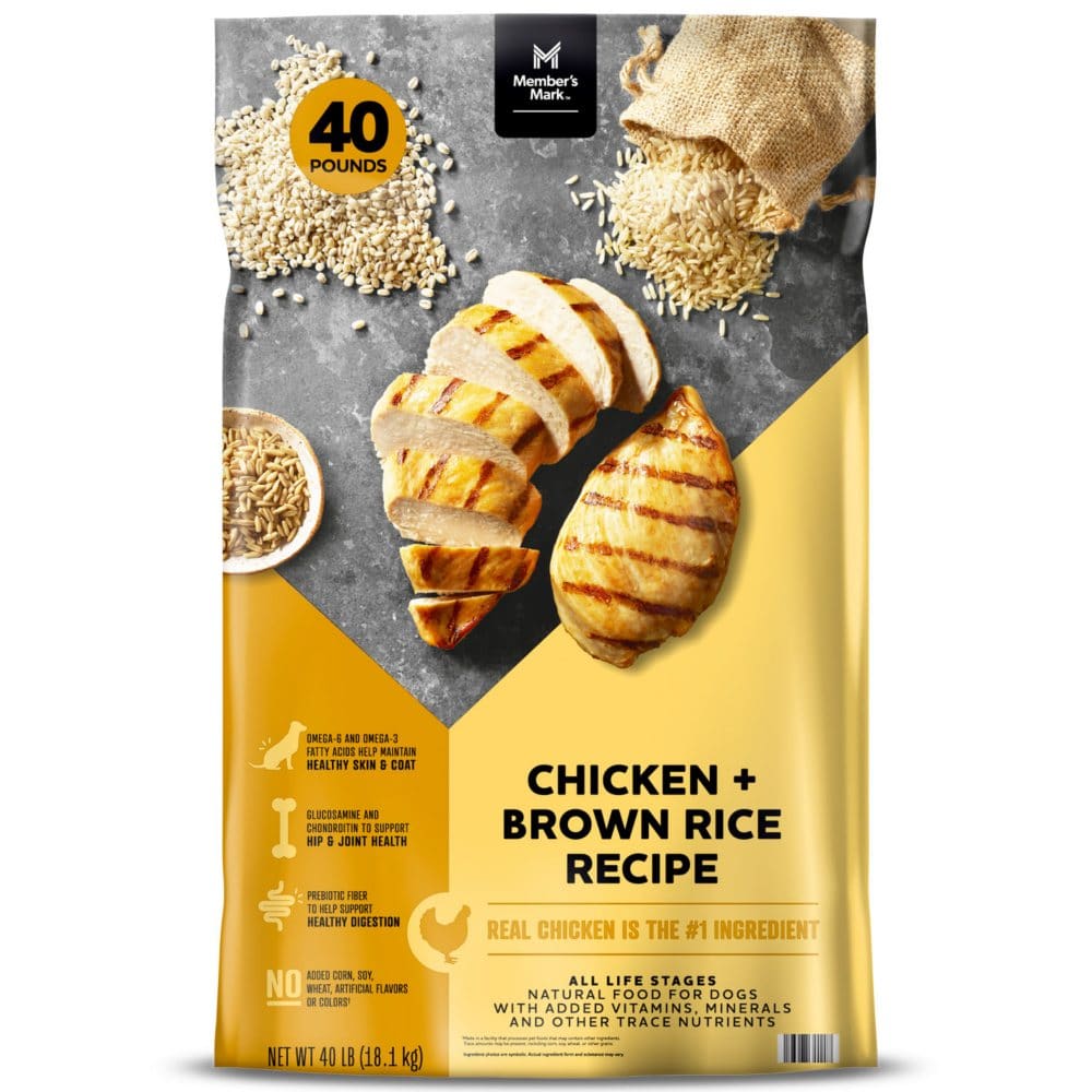 Member's Mark Chicken + Brown Rice Recipe Dry Dog Food (40 lbs.) (Pack ...