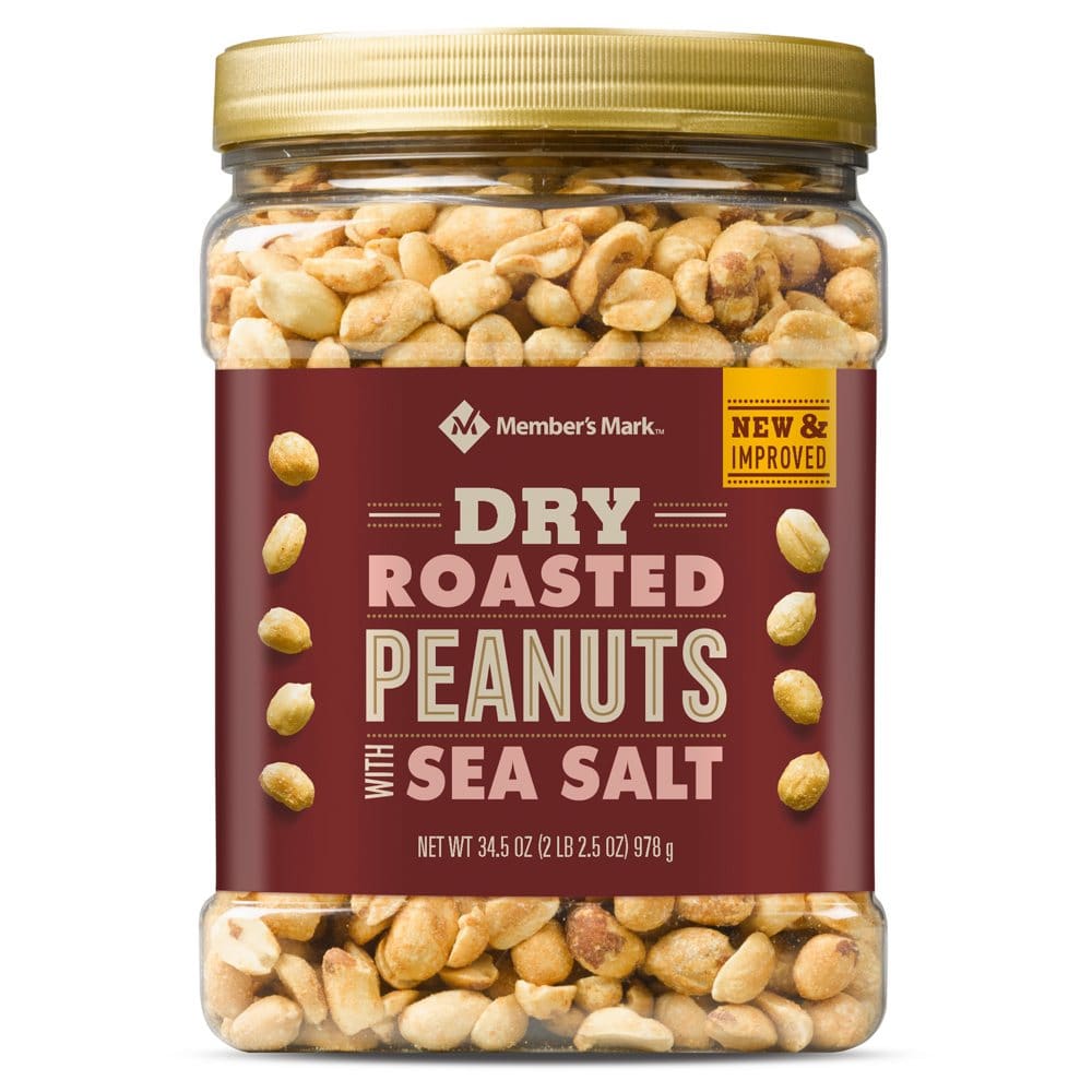 Member’s Mark Dry Roasted Peanuts with Sea Salt (34.5 oz.) - Trail Mix & Nuts - Member’s Mark