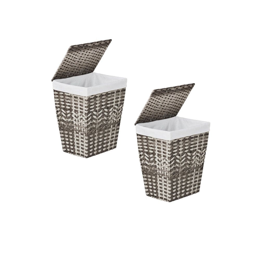 Member’s Mark Handwoven Lidded Laundry Hamper with Canvas Liner 19.5 W x 14.5 D x 23 H (Set of 2), - Bath - ShelHealth