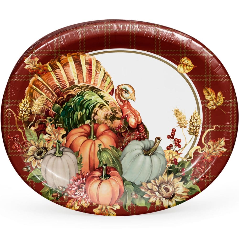 Member’s Mark Harvest of Plenty Oval Paper Plates 10 x 12 (50 ct.) - Disposable Tableware - Member’s