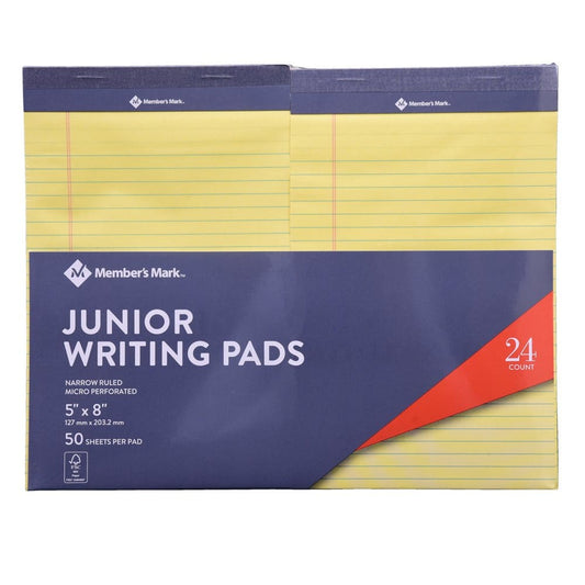 Member’s Mark Jr Writing Pad - Perforated Canary 24-Pack - Office & Technology - Member’s