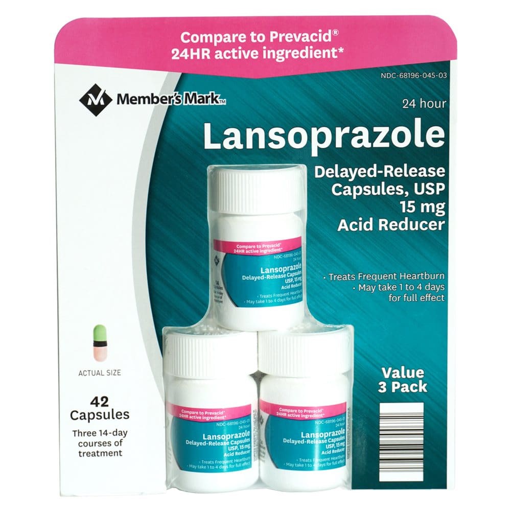 Member’s Mark Lansoprazole Delayed-Release Capsules 15 mg (14 ct./pk. 3 pk.) - New Health & Wellness - ShelHealth