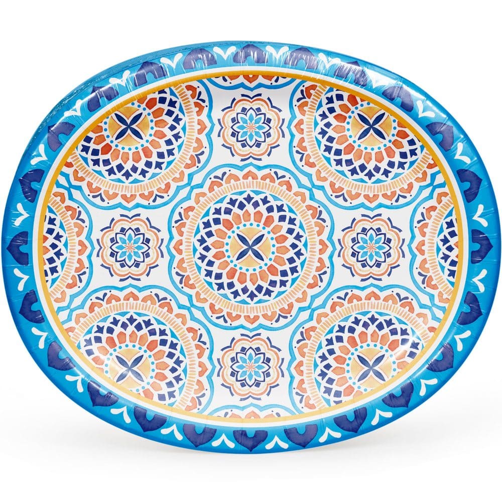 Member’s Mark Medallion Mix Oval Paper Plates 10 x 12 (50 ct.) - New Items - ShelHealth