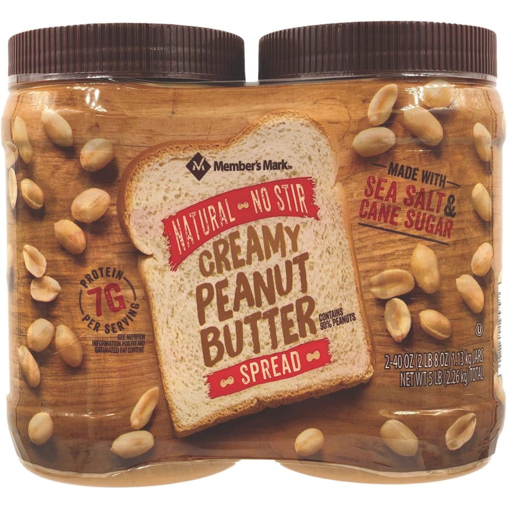Member’s Mark Natural Creamy Peanut Butter (40 oz. 2 pk.) - Condiments Oils & Sauces - Member’s Mark