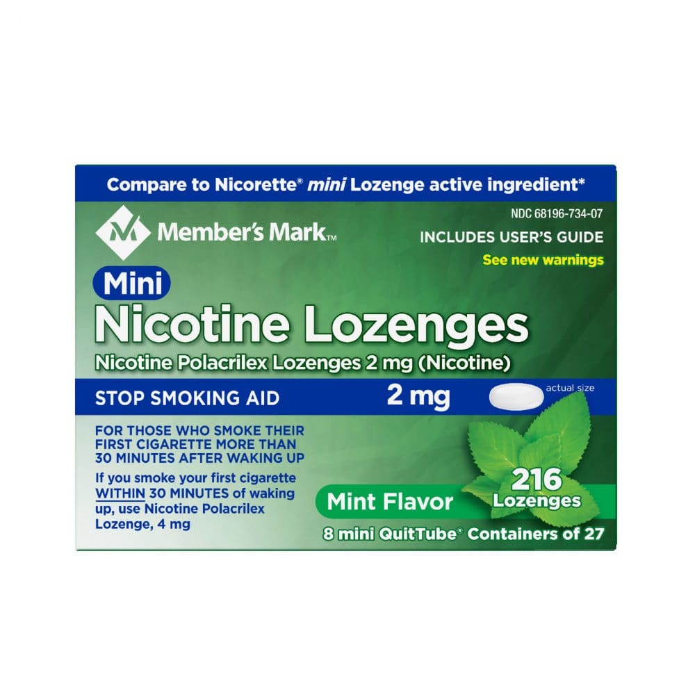 Member’s Mark Nicotine 2mg Mint Mini Lozenge (216 ct.) - Smoking Cessation Aids - Member’s