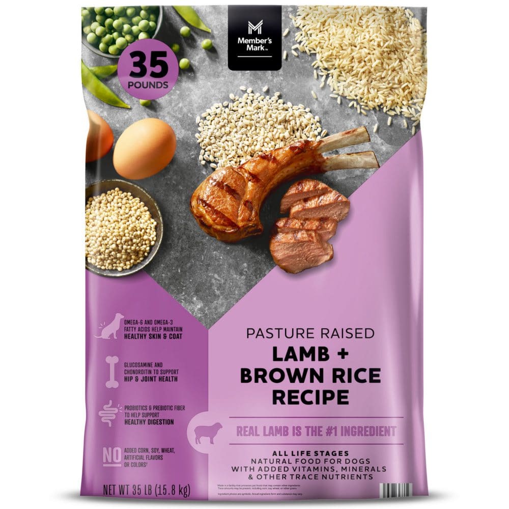 Member’s Mark Pasture Raised Lamb + Brown Rice Recipe Dry Dog Food (35 lbs.) (Pack of 5) - New Grocery & Household - Member’s