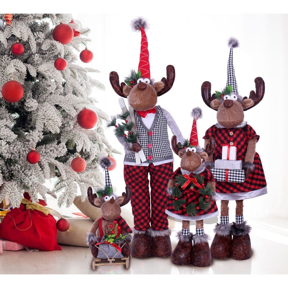 Member’s Mark Plush Moose DÃ©cor Set of 4 - Cozy Christmas - Member’s