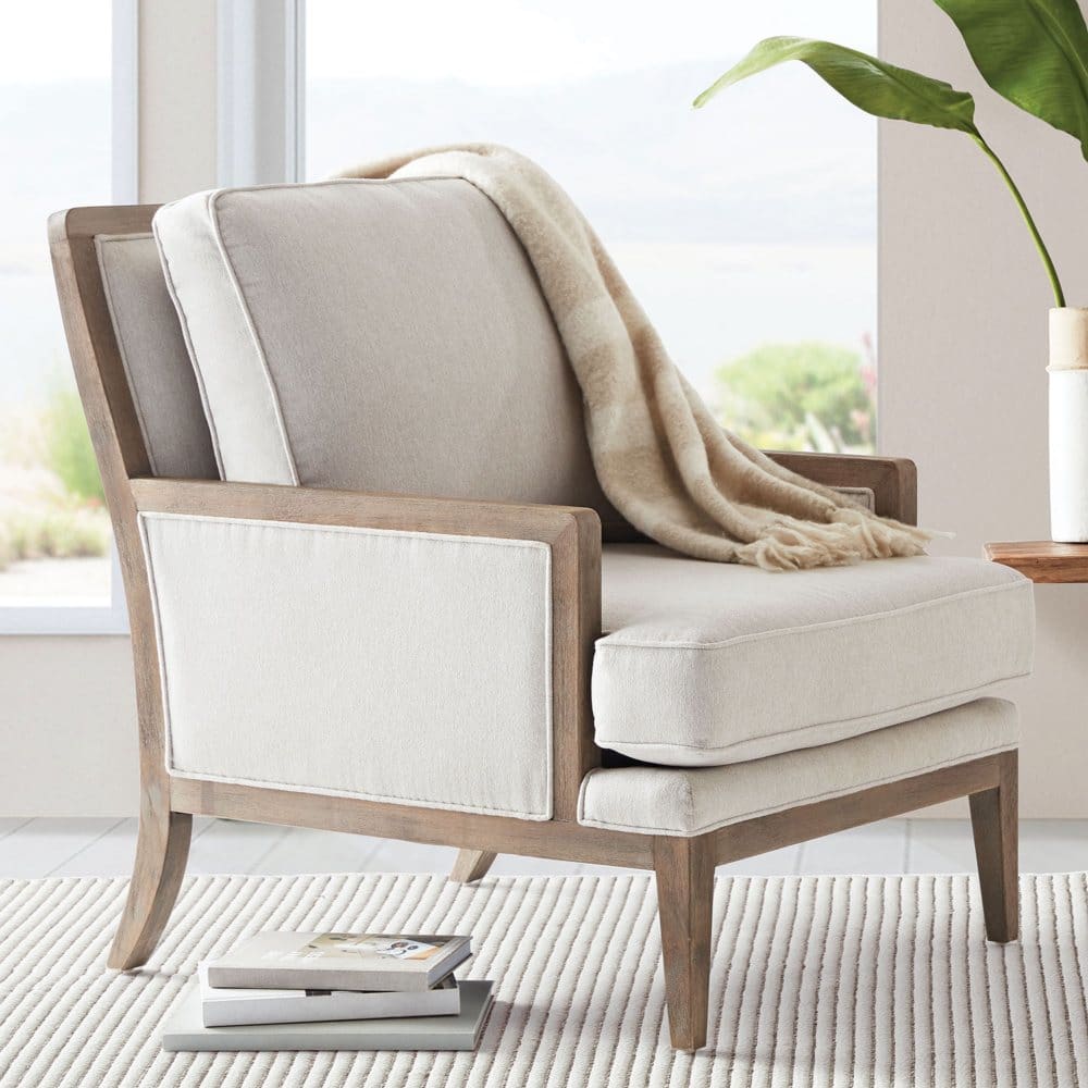 Member’s Mark Savannah Cream Fabric Wood Trim Accent Chair - Home - Member’s