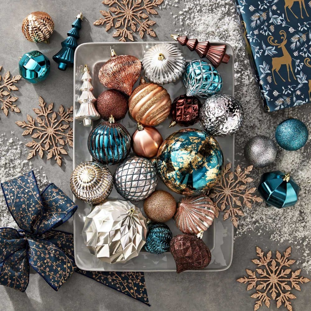 Member’s Mark Shatterproof Ornament Collection 76 Count - Blues & Metallics - Ornaments & Tree Trim - Member’s