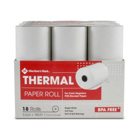 Member’s Mark Thermal Receipt Paper Rolls 3 1/8 X 190’ 18 Rolls - Office & Technology - Member’s
