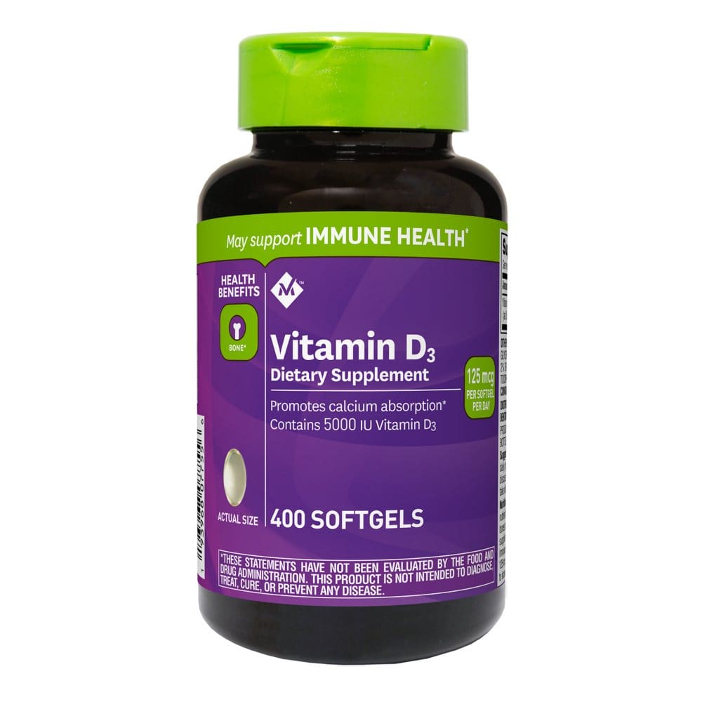 Member’s Mark Vitamin D3 125 mcg (5000 IU) Dietary Supplement (400 ct.) - Letter Vitamins - Member’s Mark