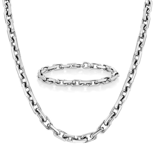 Men’s Necklace and Bracelet Set in Stainless Steel - Gifts for Him - ShelHealth