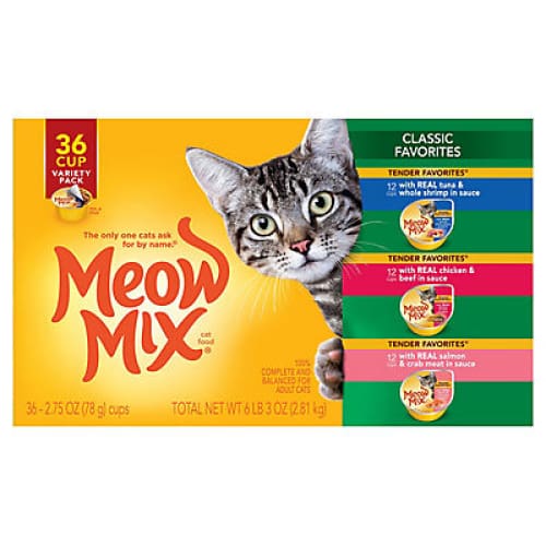 Meow Mix Classic Favorites Cat Food Variety Pack 36 pk./2.75 oz. - Home/Pet/Cat Supplies/Cat Food/ - Meow Mix